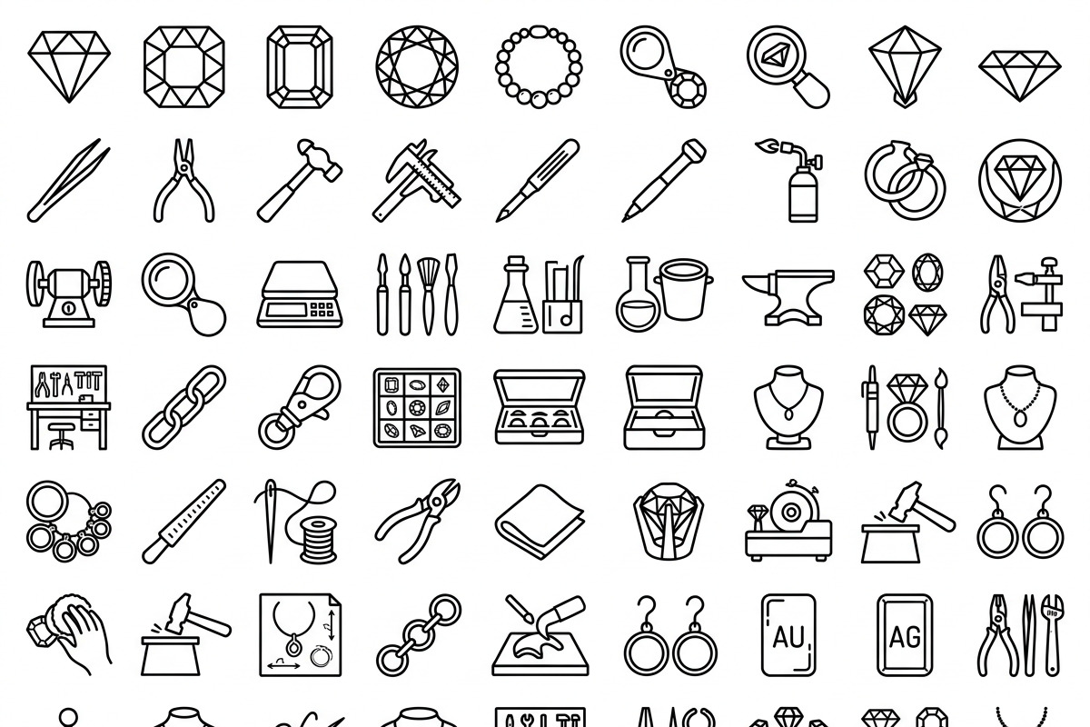41 Jewelry Workshop Outline Icons, an Outline Icon by adenpinkstore (Photo 1 of 8)
