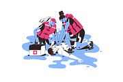 Lifeguard rescue people on water set, an Illustration by PaperTrident (Thumbnail 5 of 15)