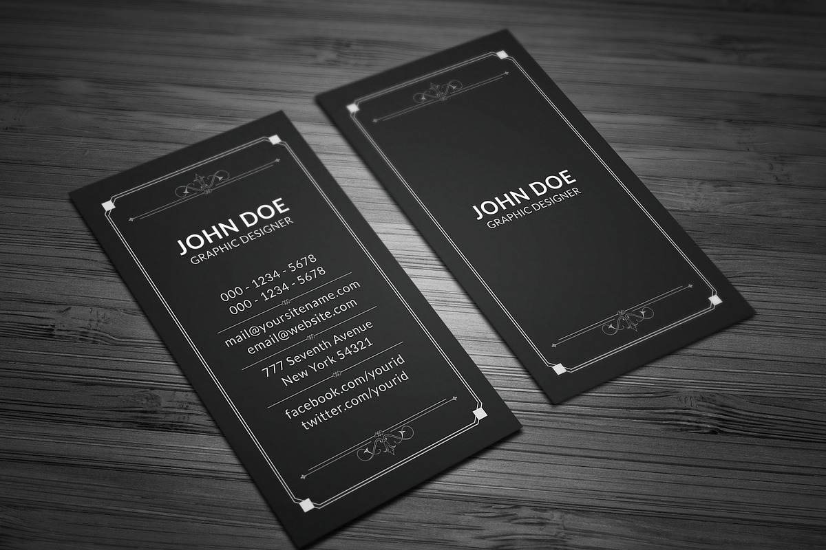 Elegant Vertical Business Cards, a Business Card Template by Galaxiya (Photo 3 of 8)