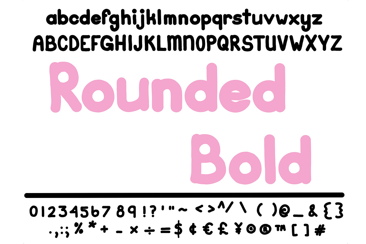 Font Rounded Bold Round Block Letter, a Sans Serif Font by PageLightStudios