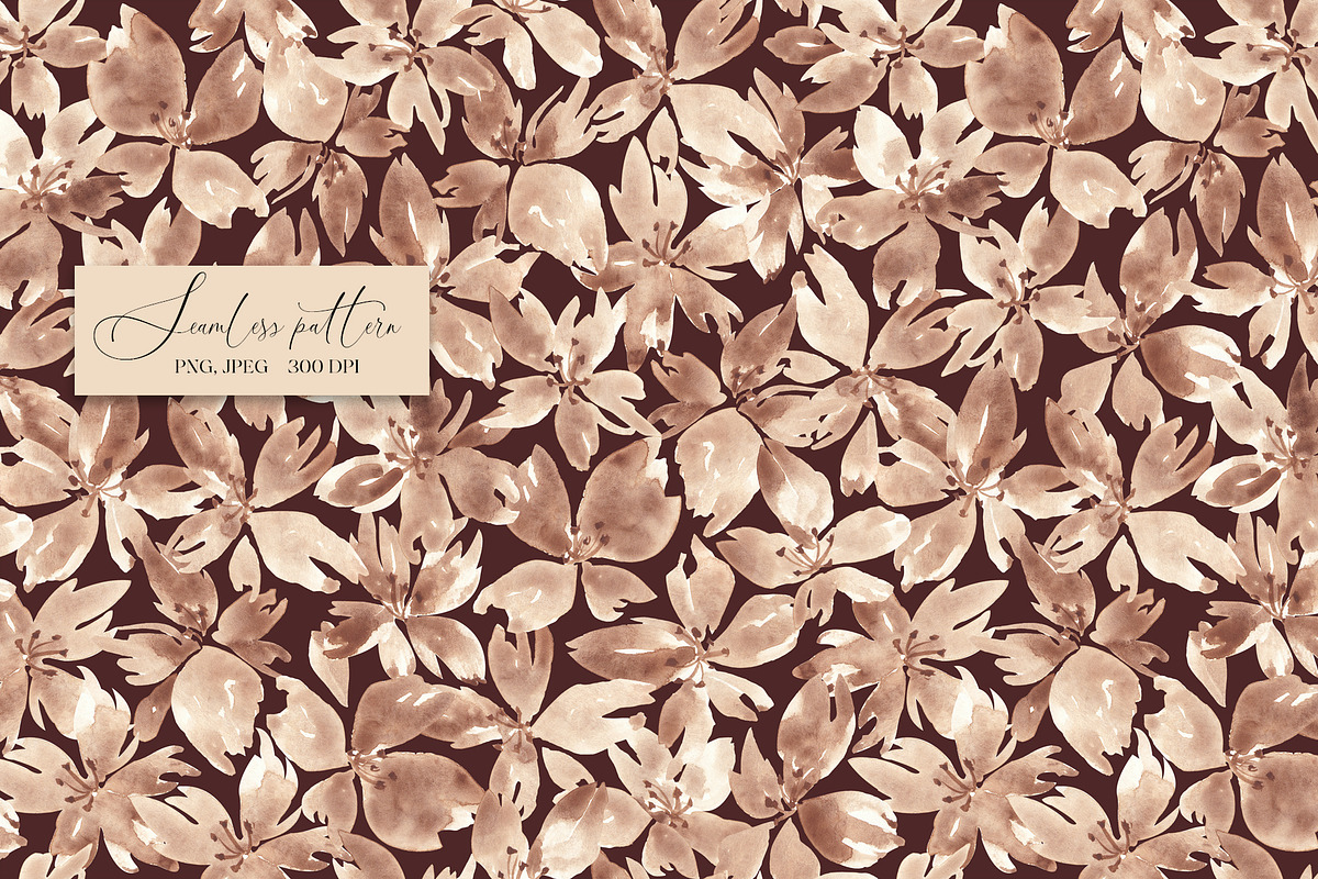 Mocha mousse flowers seamless patter, a Pattern Graphic by SirenaArt (Photo 8 of 16)