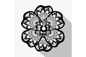 Flower With Mandala Boho Style