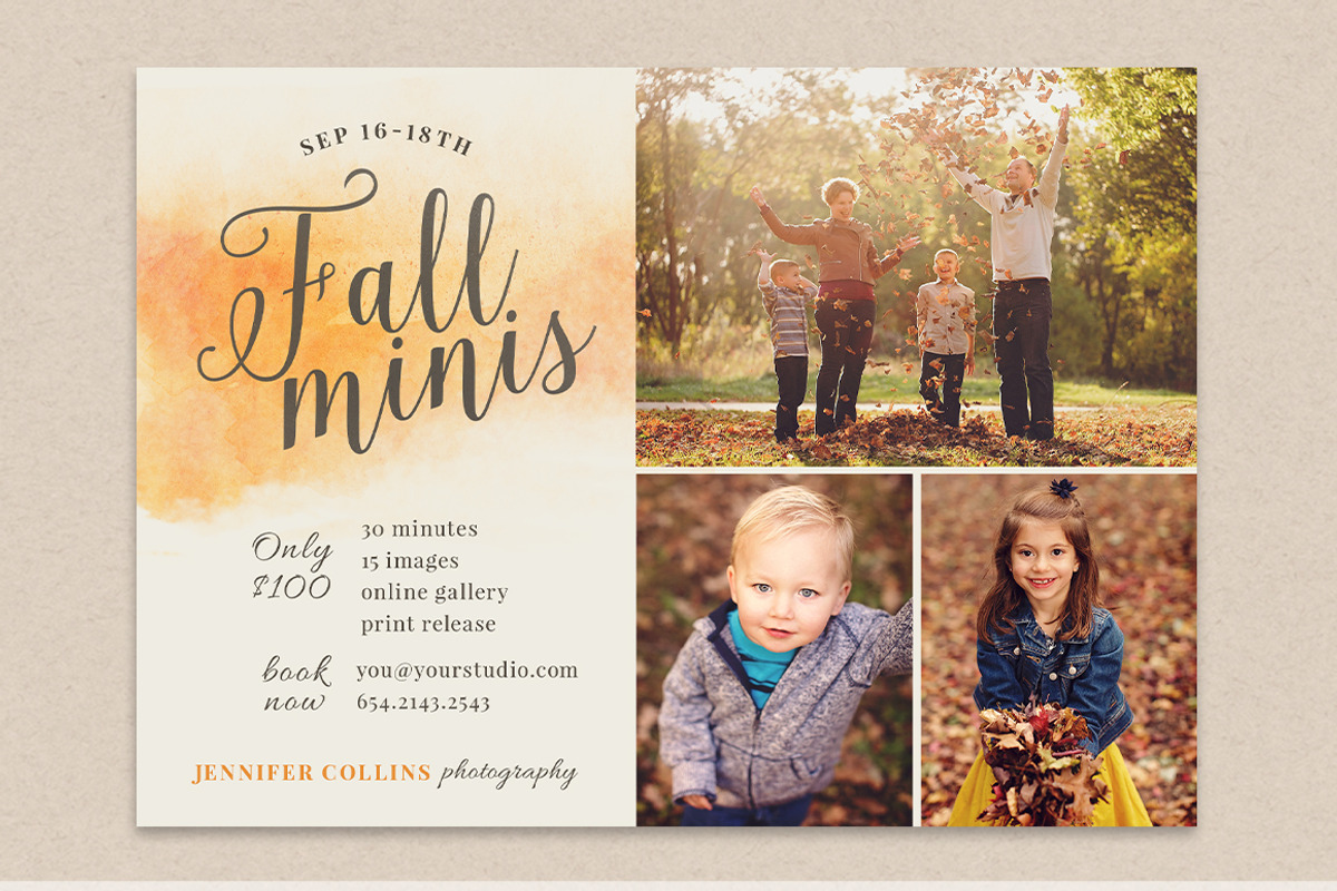 Fall mini session template, a Flyer Template by OtoStudio