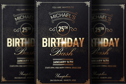 Classy Birthday Flyer Invitation, a Flyer Template by Hotpin