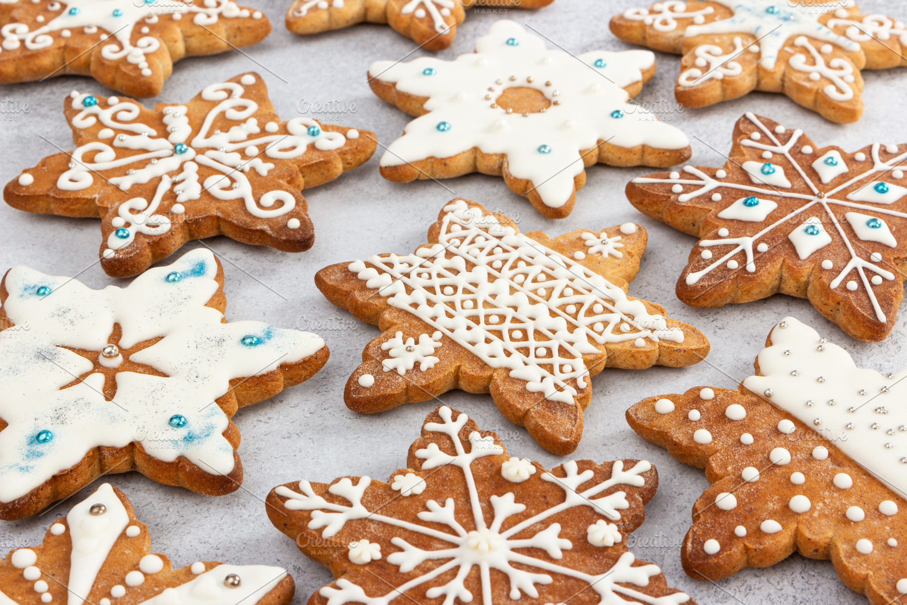 Christmas ginger cookies containing gingerbread, snowflake, and ginger, a Holiday Photo by Nataliia Pyzhova