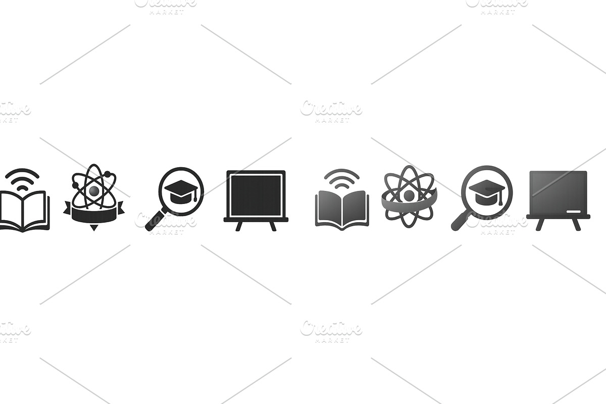 Educational icons representing, an Education Illustration by ZinetroN