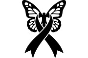 Breast Cancer Ribbon with Butterfly, a Seasonal Illustration by balal (Thumbnail 2 of 17)
