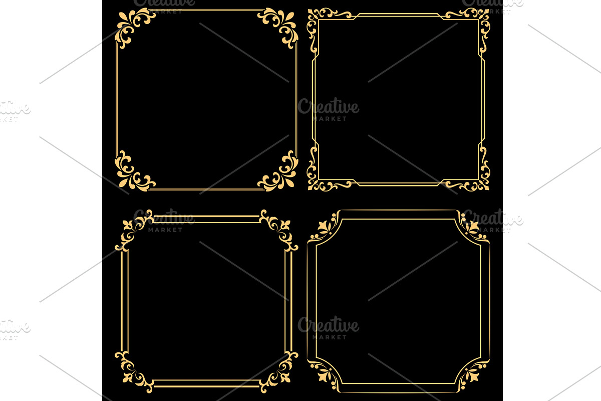 Vintage set of decorative frames, a Decorative Illustration by RODINA (Photo 1 of 3)
