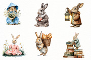 Watercolor Spring Bunny Clipart, an Illustration by Designworld (Thumbnail 2 of 5)