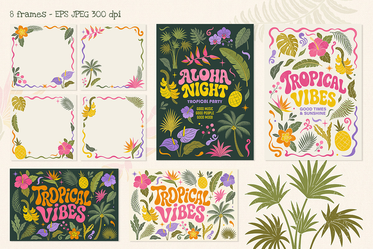 Tropical Paradise Summer Clipart, a Seasonal Illustration by Hanna's ArtLab (Photo 2 of 6)