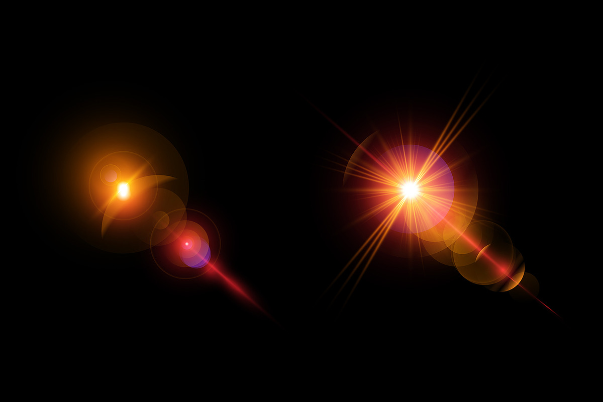 100 Lens light Illustration Bundle