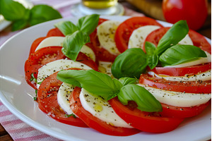 Fresh caprese salad with tomatoes, a Food & Drink Photo by Lermont51