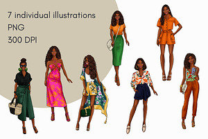 Fashion Girls 47 - Dark Skin Clipart