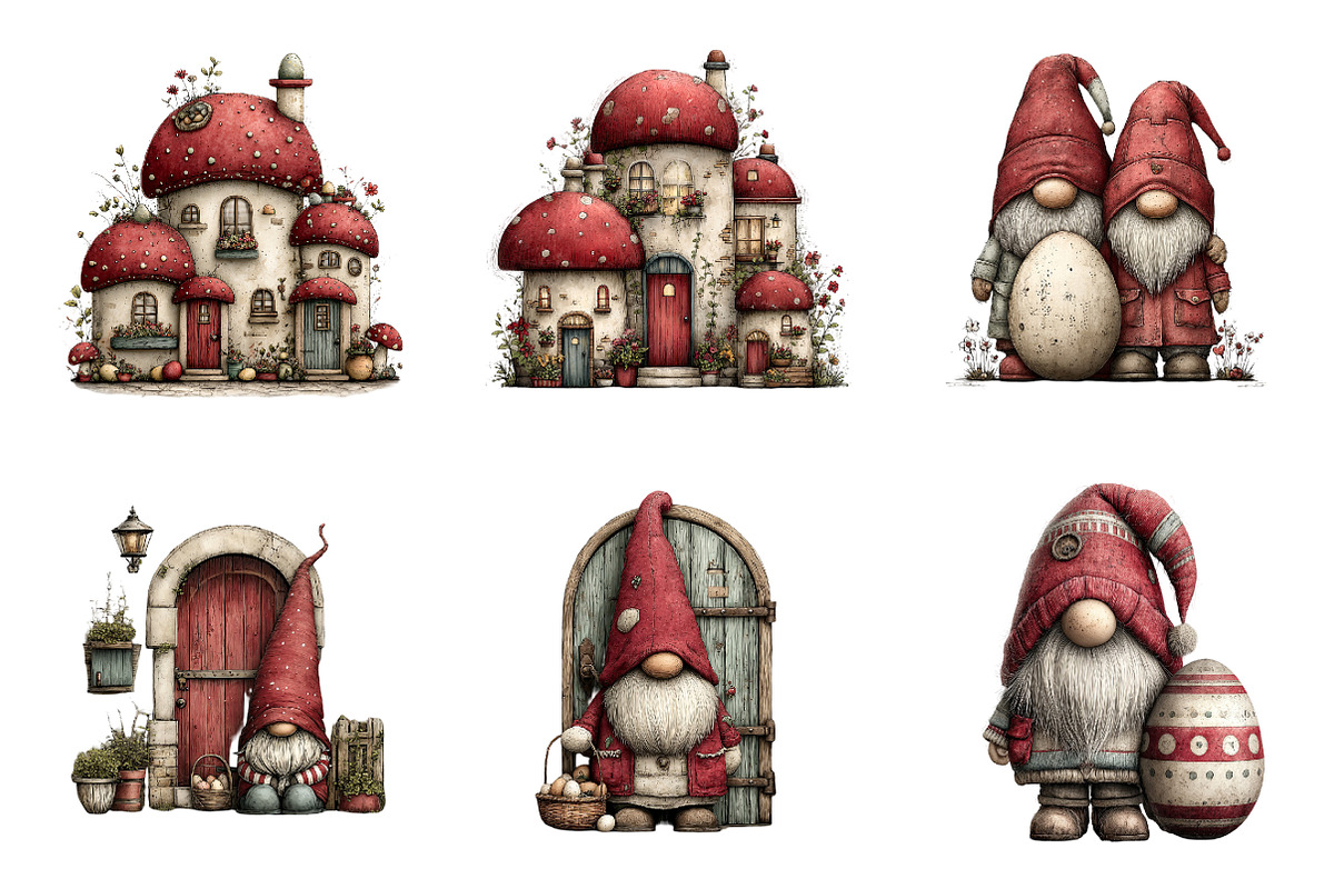 Easter gnome gingerbread house Png, an Illustration by SinaCreation (Photo 5 of 11)