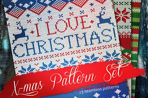 Knitted Cristmas Pattern Set preview 5