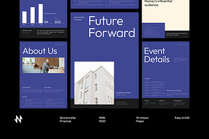 Blue Minimal Sponsorship Proposal, a Brochure Template by Neermana