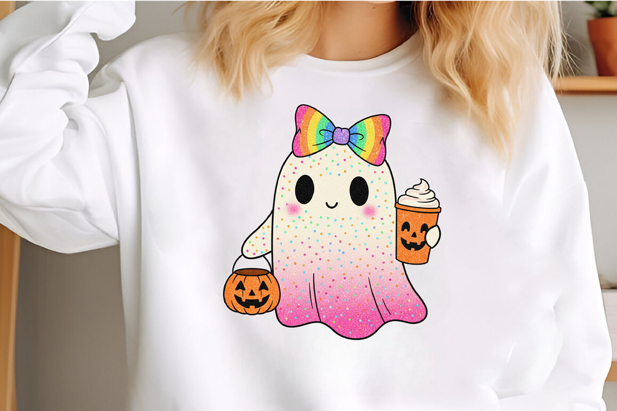 Rainbow Bow Ghost PNG, an Illustration by Craft Nest (Photo 2 of 6)