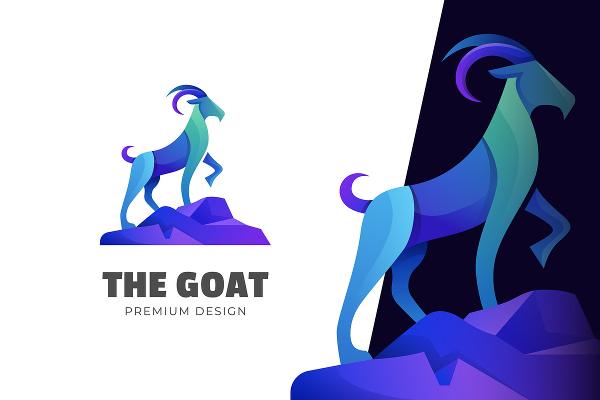 gradient goat stand logo design, a Branding & Logo Template by Agung_cs