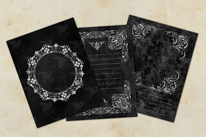 Distressed Black Frame Journal Paper