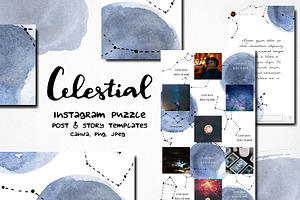 Celestial Instagram Puzzle Template