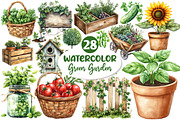 Green Garden Clipart, an Illustration by Dream Creation (Thumbnail 1 of 6)