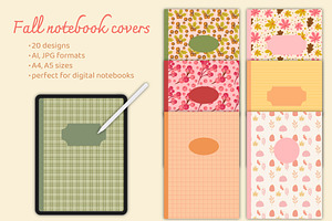 20 Unique Fall Notebook Covers, a Templates & Theme by Digitaliya