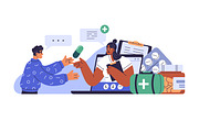 Doctors during online calls set, a Healthcare Illustration by Good Studio (Thumbnail 2 of 5)