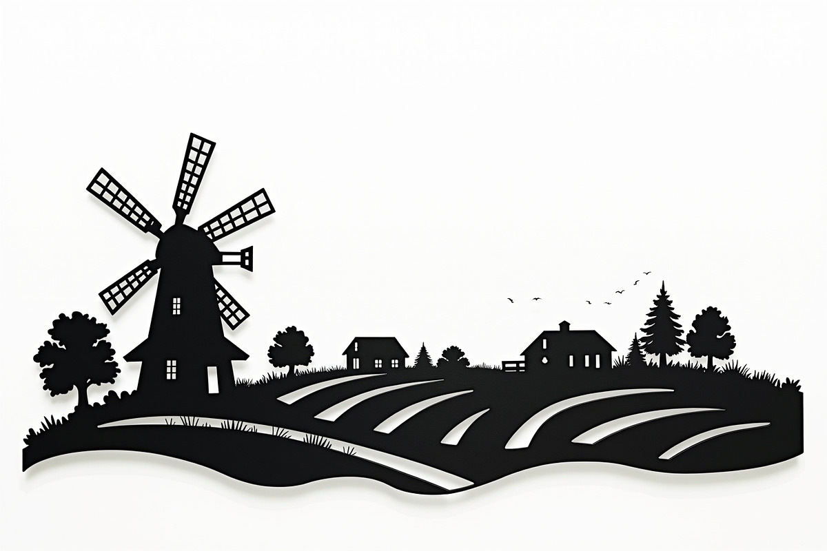 Dutch Windmill Field Set, an Illustration by Creativeshirt (Photo 3 of 10)