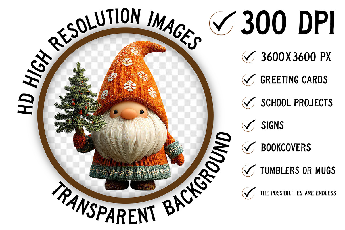 Whimsical Christmas Gnome Clipart, an Illustration by Craft Nest (Photo 10 of 10)