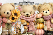 Whimsical Fall Autumn Teddy Bear Png, a Seasonal Illustration by Rose Art (Thumbnail 1 of 6)