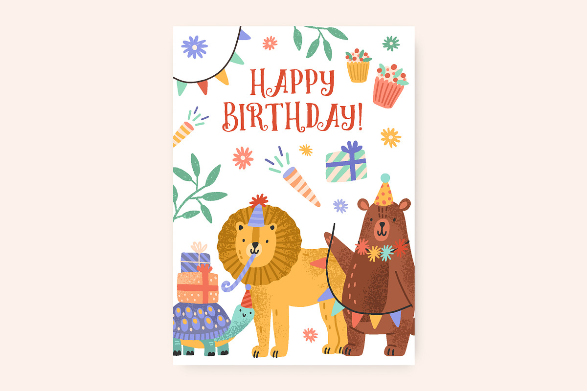 Happy Birthday cards with animals, an Animal Illustration by Good Studio (Photo 2 of 5)