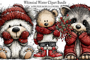 Whimsical Winter Clipart Bundle, an Illustration by SinaCreation (Thumbnail 1 of 7)