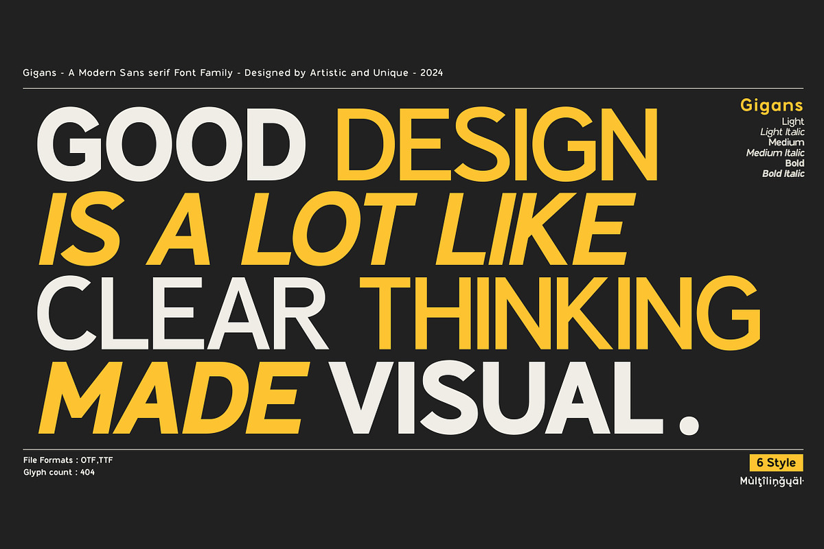Gigans - Sans serif font family, a Sans Serif Font by Artistic & Unique (Photo 9 of 15)