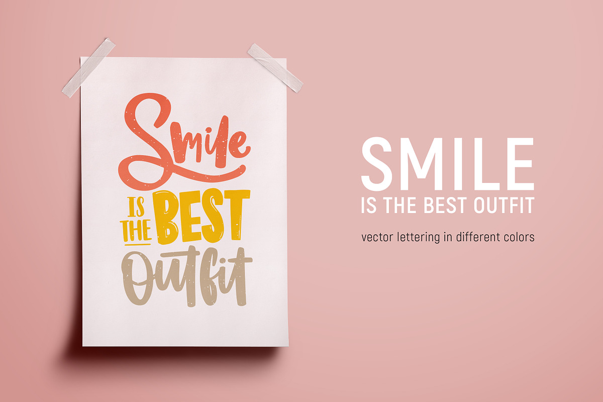 Smile is the best outfit lettering, a Decorative Illustration by Good Studio (Photo 1 of 5)