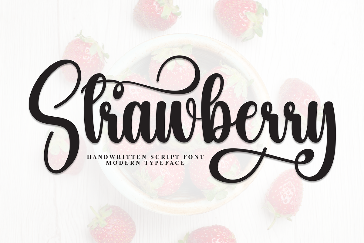 Strawberry | Script Font, a Handwritten Font by Scratchones (Photo 1 of 9)