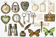 Vintage watercolor set, a Decorative Illustration by Nastilustra (Thumbnail 5 of 10)