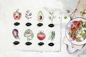 Watercolor Fresh Veggies Collection!