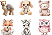 Knitted Plush Baby Animals Clipart, an Illustration by CraftArtStudio (Thumbnail 2 of 6)