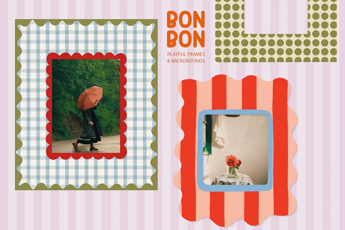 Bonbon Playful Frames & Backgrounds, an Object Graphic by alonahaidash (Photo 5 of 15)