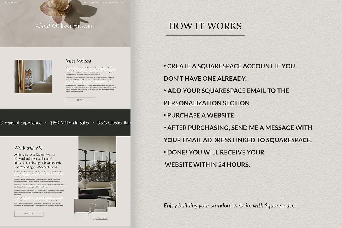 Real estate realtor website template, a Squarespace Template by Summer Nightingale Art (Photo 10 of 10)