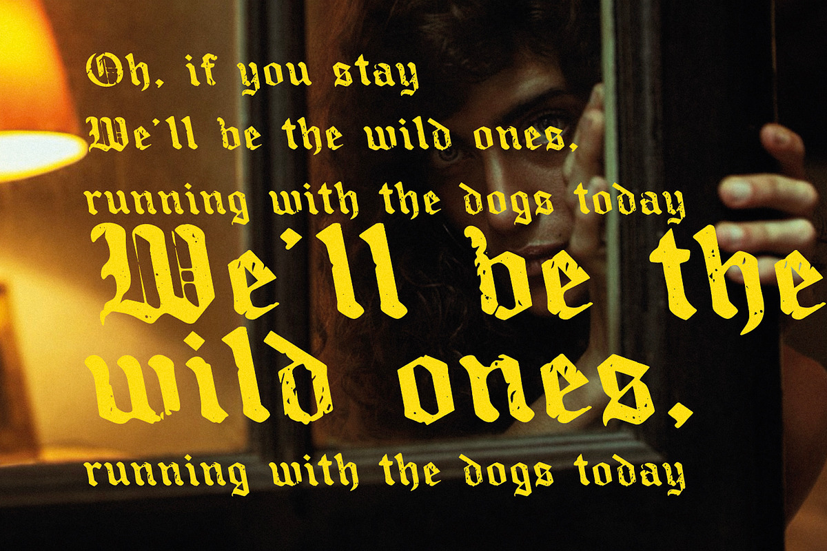Willld | Distressed Blackletter, a Blackletter Font by Drawwwn (Photo 4 of 13)