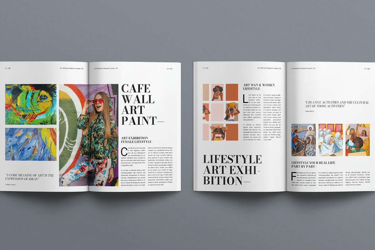 Art Exhibition Magazine Layout, a Magazine Template by E-Type