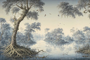 Antique Forest Landscape, a Wallpaper Graphic by by creative paper (Thumbnail 3 of 6)