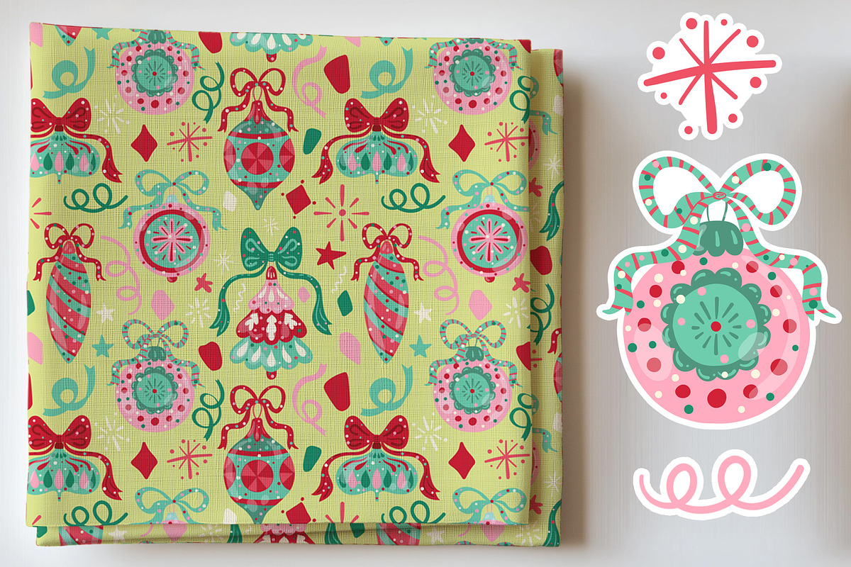 Christmas ornaments confetti pattern, a Pattern Graphic by Carpet Tapete Pretzel (Photo 8 of 11)