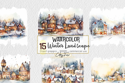 Winter Wonderland Watercolor Bundle