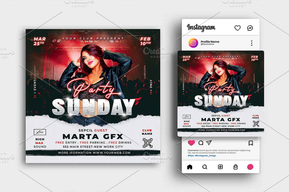 Sunday Party Flyer, Nightclub Flyer, a Flyer Template by Artphic (Photo 1 of 4)