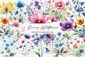 Dreamy Wildflowers Clipart, an Illustration by Designworld