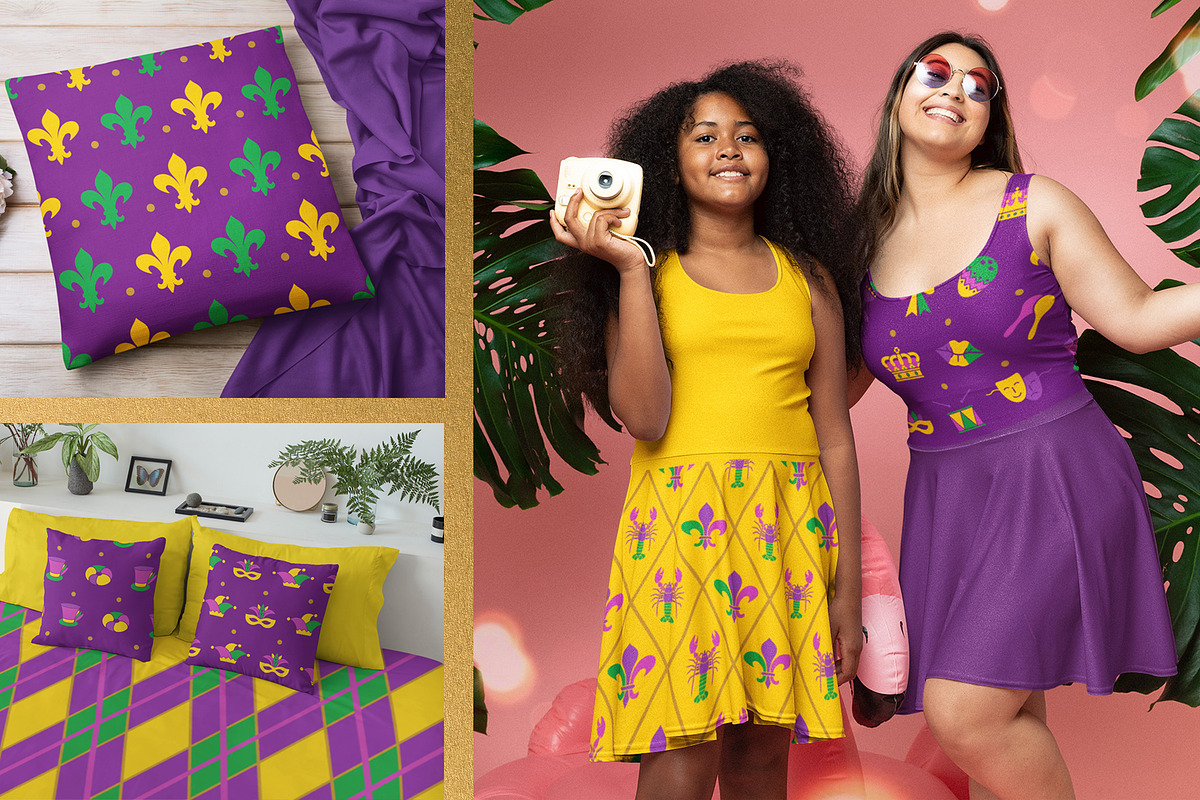 Mardi Gras Graphics Bundle, a Pattern Graphic by KlavaProDesign (Photo 5 of 7)