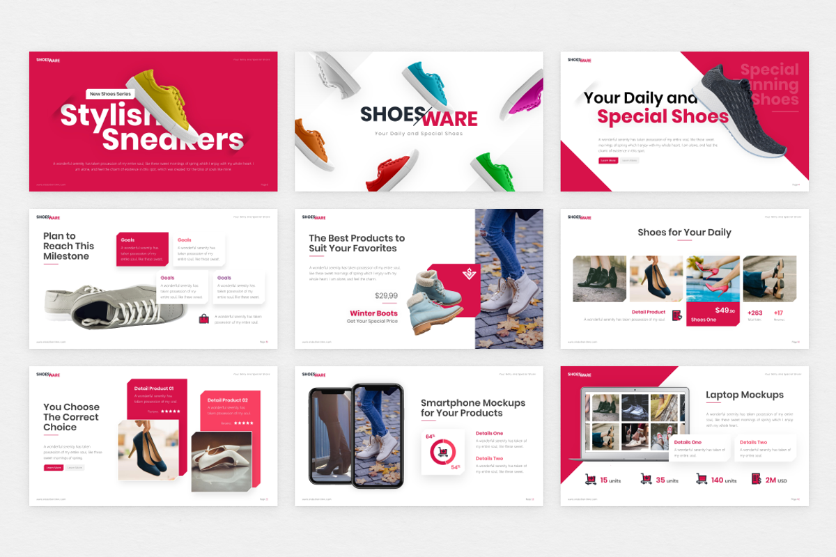 Shoes E-Commerce PowerPoint Template, a Presentation Template by ...