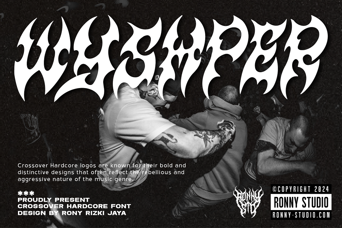 Wyshper Bold Crossover Hardcore Font, a Font by Ronny Studio (Photo 1 of 9)